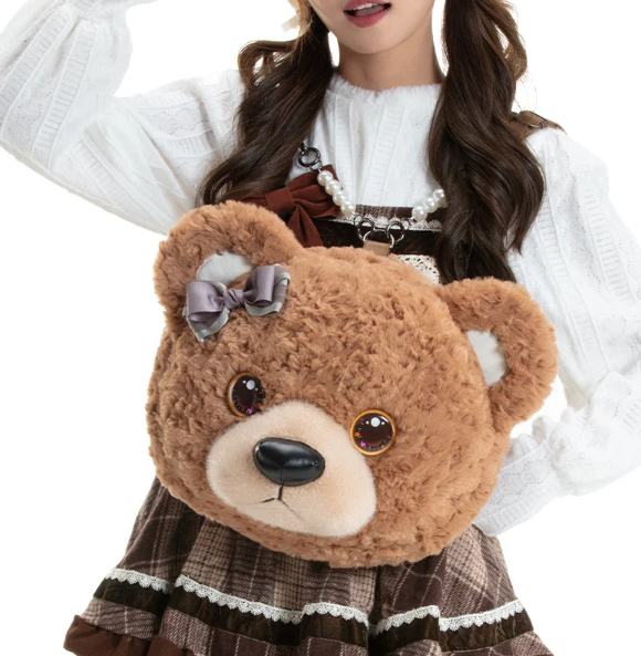 Cute Animal(Cat/Panda/Teddy Bear) Plush Backpacks/Shoulder Bags