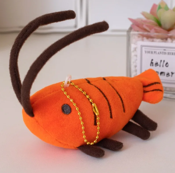 Cute Prawn/Shrimp Plush Keychains 10cm