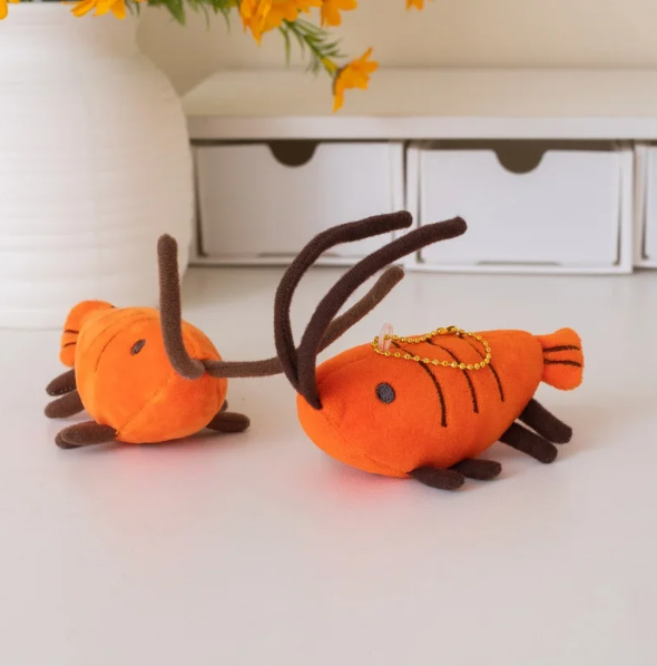 Cute Prawn/Shrimp Plush Keychains 10cm