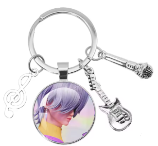 Cute K-Pop Demon Hunters/Saja Boys/Derpy Keychain with Music Themed Pendant