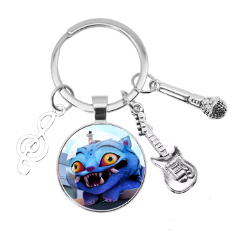 Cute K-Pop Demon Hunters/Saja Boys/Derpy Keychain with Music Themed Pendant