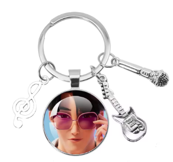 Cute K-Pop Demon Hunters/Saja Boys/Derpy Keychain with Music Themed Pendant