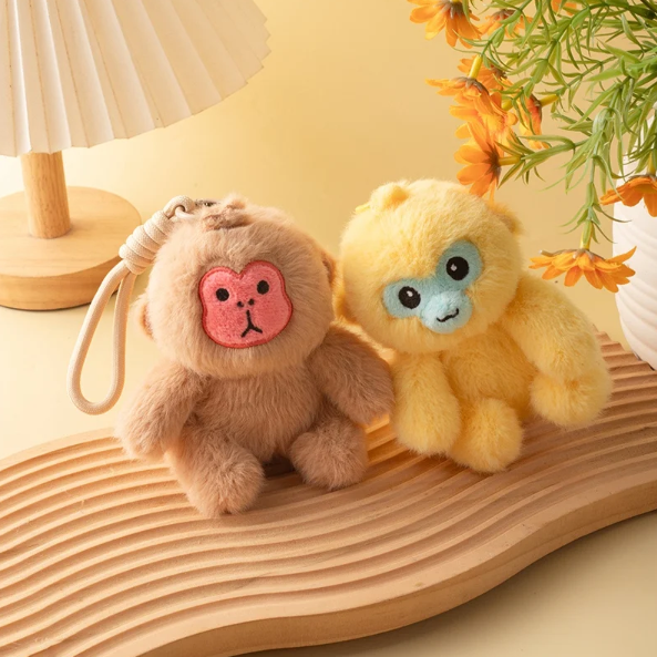 Cute Animal (Golden Monkey/Macaque/White faced saki) Plush Keychain 12cm