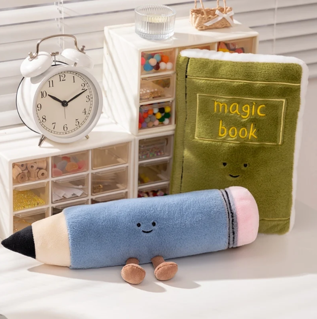 Cute Stationery (Book/Eraser/Pencil/Ruler/Sharpener) Plush Toys - 5 Styles