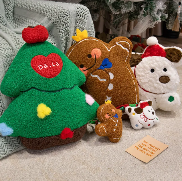 Christmas (Tree/Dog/Gingerbread Man) Plush Toys and Plush Keychains 15cm