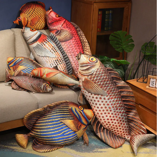 Fish Lifelike/3D Simulation Plush Toys 50/70/90/110cm - 6 Styles