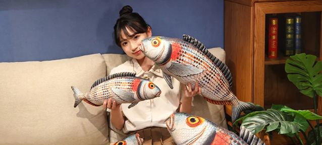 Fish Lifelike/3D Simulation Plush Toys 50/70/90/110cm - 6 Styles