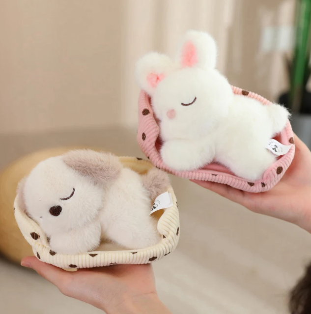 Cute Sleeping Animal(Dog/Cat/Fox/Bear/Rabbit/Pig) Plush Toys 12cm