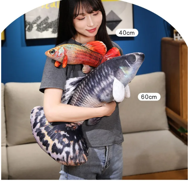 Fish (Guppy) Lifelike Plush Toys 40/60cm - 8 Styles