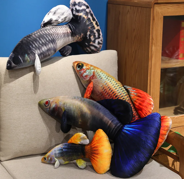 Fish (Guppy) Lifelike Plush Toys 40/60cm - 8 Styles