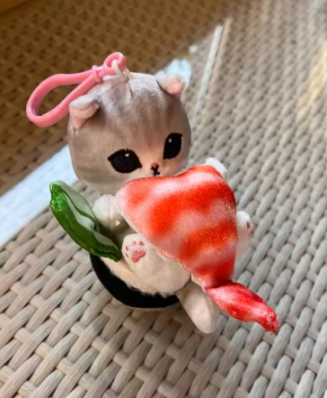 Mofusand Cat With Sushi Up Plush Keychains - 3 styles