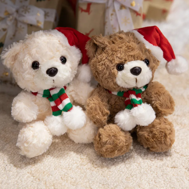 Teddy Bear With Rose/Christmas Hat/Bouquet/Graduation Plush Toys 17cm