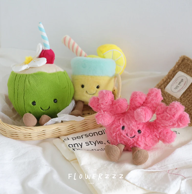 Cute Coconut/Lemonade/Red Coral/Palm Tree Plush Toys