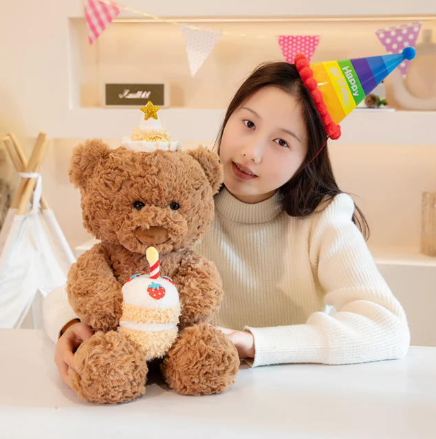 Cute Teddy Bear With Birthday/Pajama/Bubble Tea/Lemonlade Plush Toys