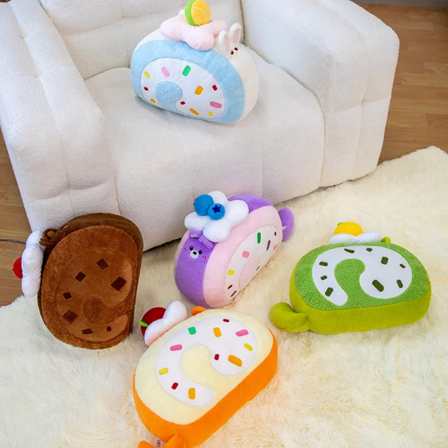 Funny Animal and Swiss Roll Cake Hybrid Plush Toys 40cm - 5 Styles