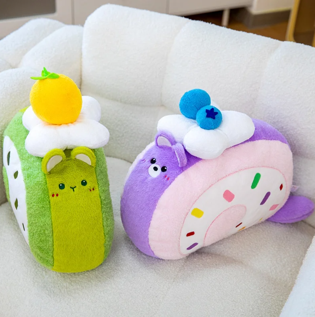Funny Animal and Swiss Roll Cake Hybrid Plush Toys 40cm - 5 Styles