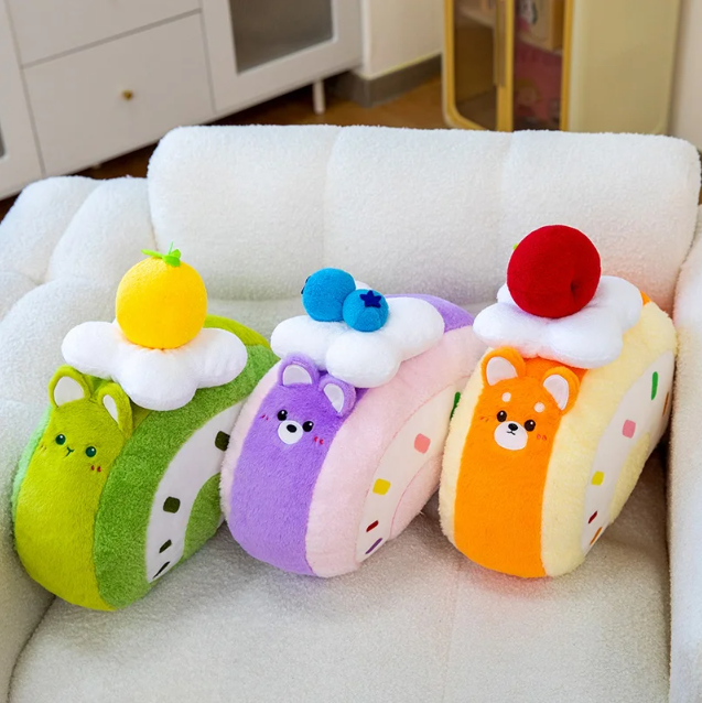 Funny Animal and Swiss Roll Cake Hybrid Plush Toys 40cm - 5 Styles