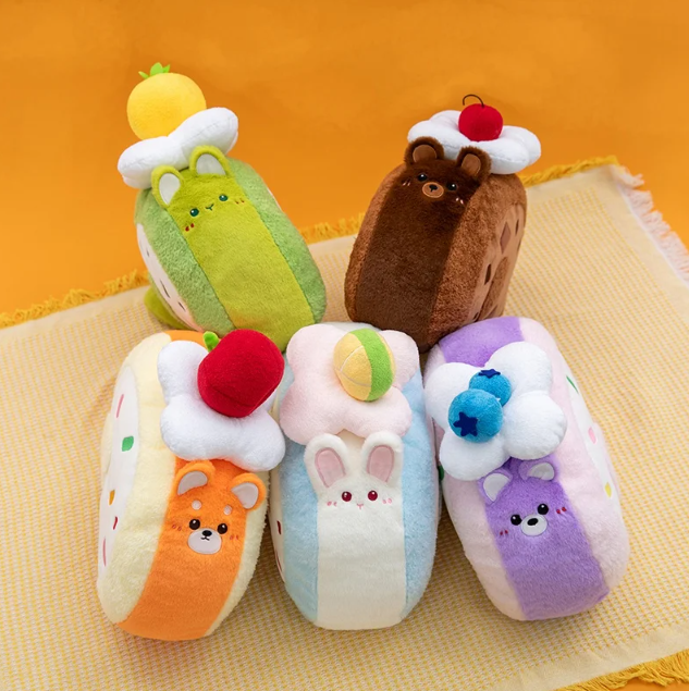 Funny Animal and Swiss Roll Cake Hybrid Plush Toys 40cm - 5 Styles