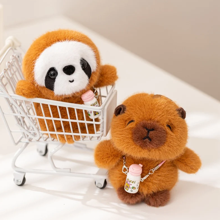 Cute Animal (Sloth/Capybara/Red Panda/Elephant/Penguin) Plush Keychain 12cm