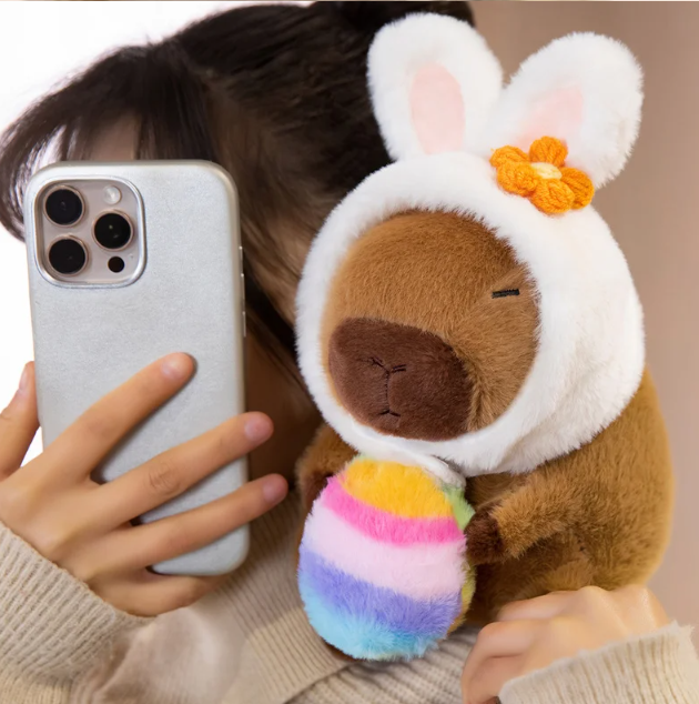 Cute Capybara With Easter Colourful Egg Plush Toys 20cm
