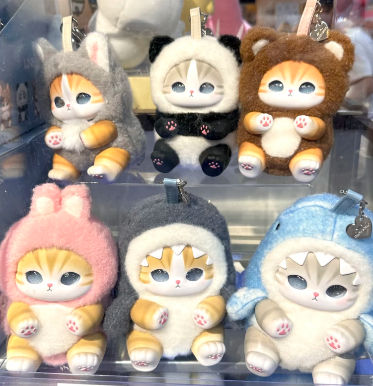 Mofusand Cat Series Plush Keychains - (Shark/Wolf/Panda/Bear/Rabbit)