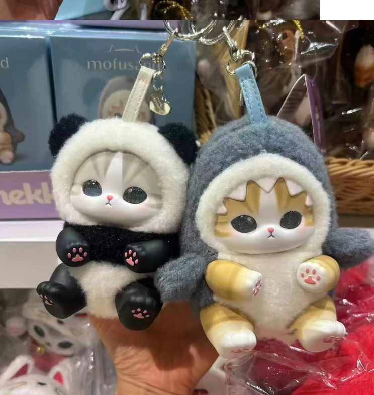 Mofusand Cat Series Plush Keychains - (Shark/Wolf/Panda/Bear/Rabbit)