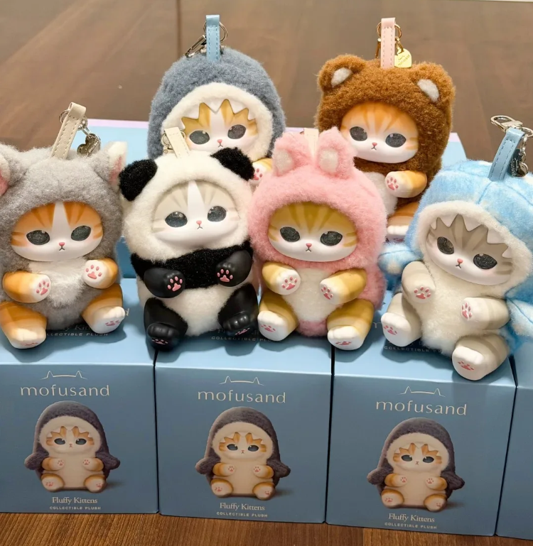 Mofusand Cat Series Plush Keychains - (Shark/Wolf/Panda/Bear/Rabbit)