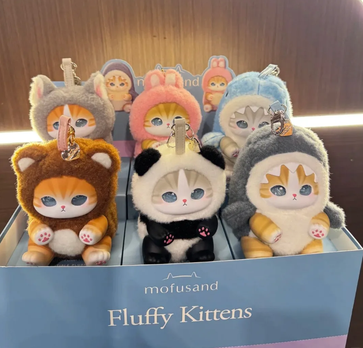 Mofusand Cat Series Plush Keychains - (Shark/Wolf/Panda/Bear/Rabbit)
