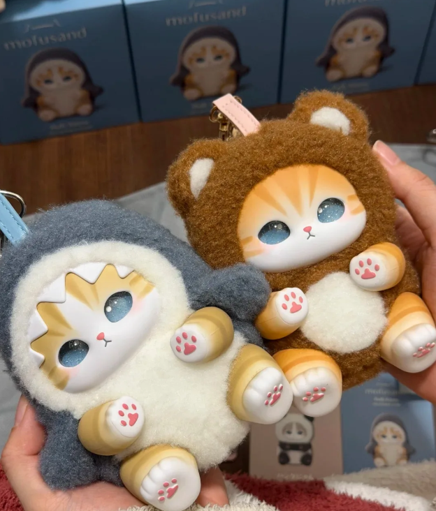 Mofusand Cat Series Plush Keychains - (Shark/Wolf/Panda/Bear/Rabbit)