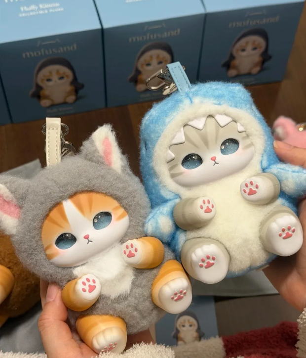 Mofusand Cat Series Plush Keychains - (Shark/Wolf/Panda/Bear/Rabbit)