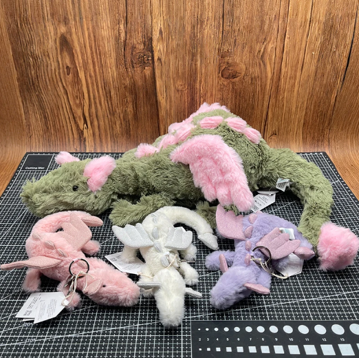 Cute Green Dragon Plush Toys 50cm Or Pink/Purple/Green Dragon Plush Keychains 10cm