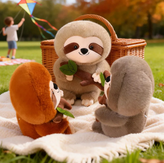 Cute Sloth Plush Toys 20/30/40cm - Brown/Khaki/Grey