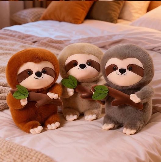 Cute Sloth Plush Toys 20/30/40cm - Brown/Khaki/Grey