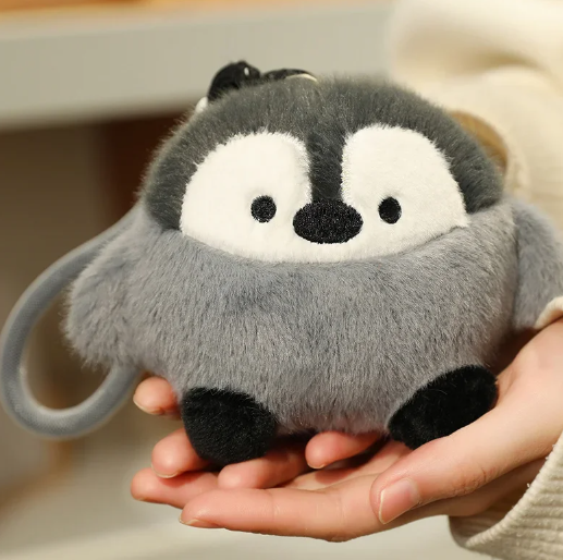 Cute Ball Shaped Animal Plush Keychain - Cat/Rabbit/Seal/Penguin/Cow/Elephant/Bee/Bird/Hamster