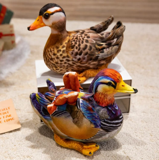 Bird (Lifelike/Realistc Mandarin Duck) Plush Toys 25cm - Brown/Colourful