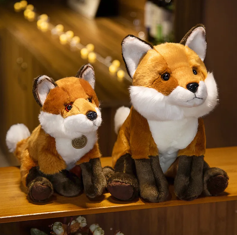 Fox Lifelike Plush Toys 17/23/30cm