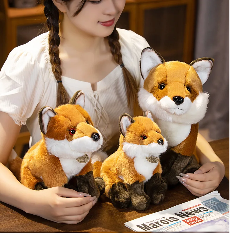 Fox Lifelike Plush Toys 17/23/30cm