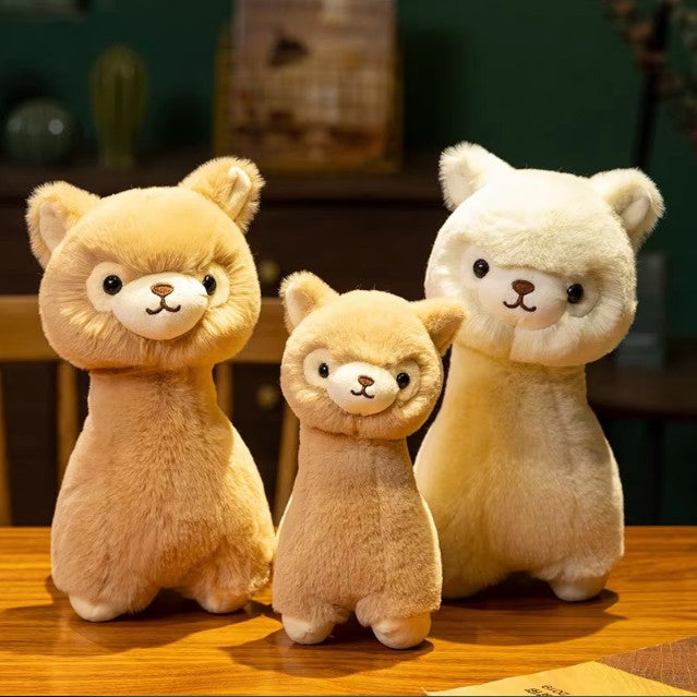 Cute Alpaca Plush Toys 23/30cm - White/Brown