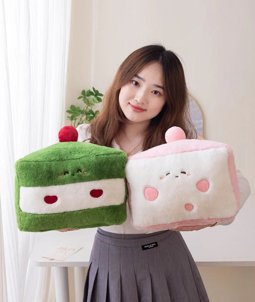 Cute Food Series (Cake) Plush Toys 30x25cm - Brown/Green/Pink