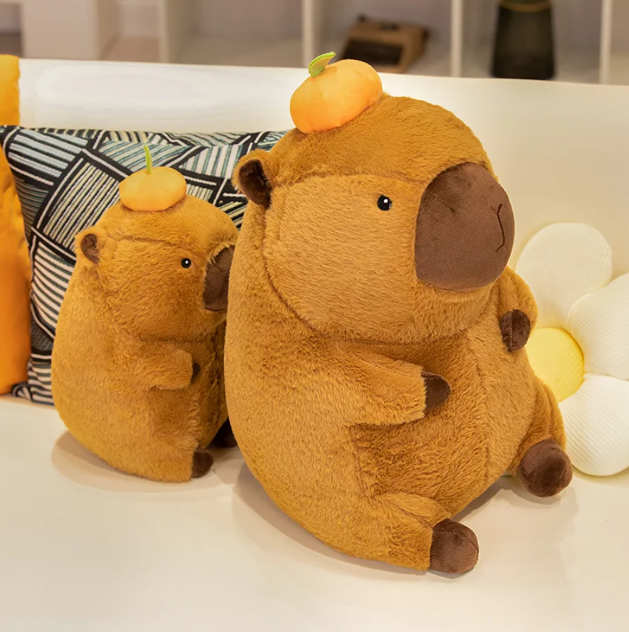 Cute Capybara With Persimmon Plush Toys 40cm/60cm