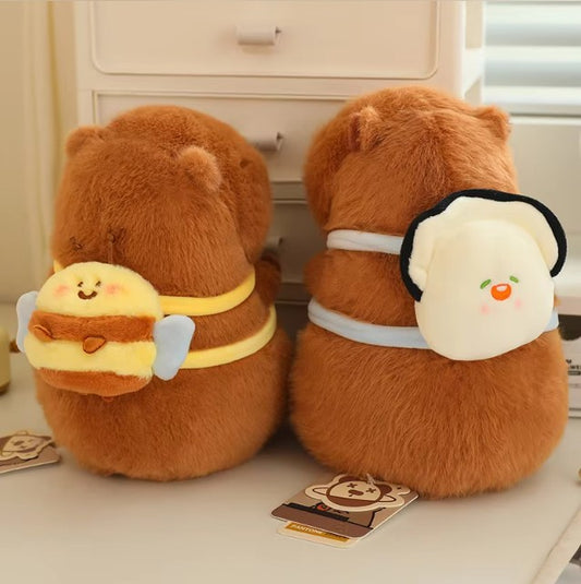 Cute Capybara With Bee/Oyster Bag Plush Keychains 12cm & Toys 23/33cm