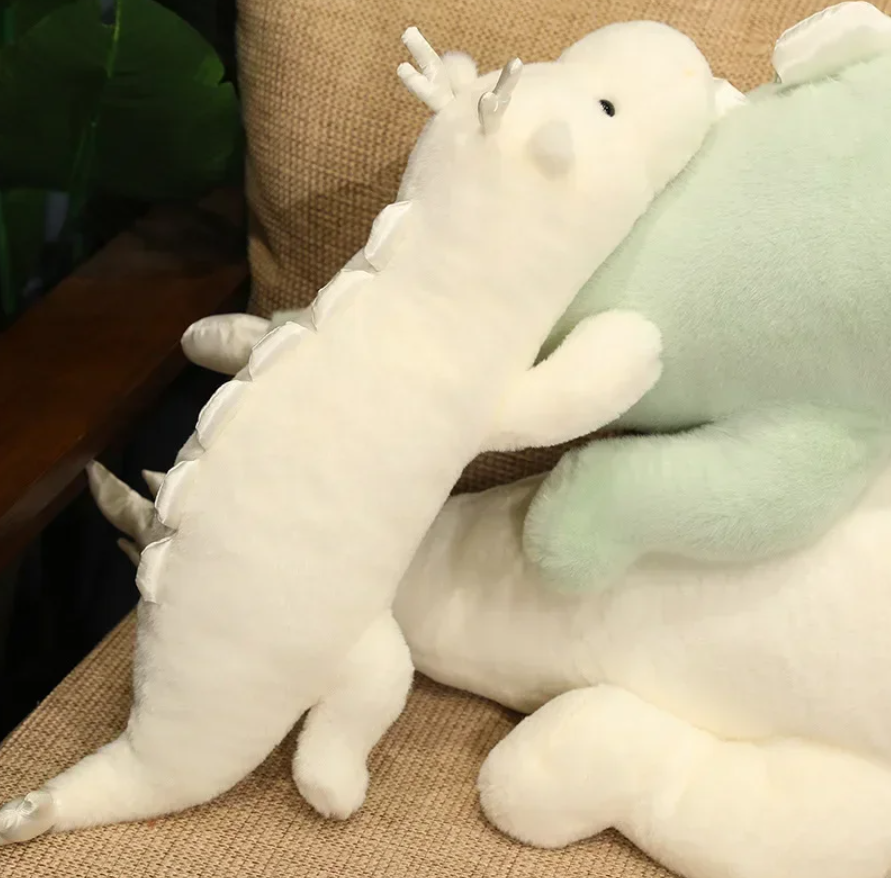 Cute Dragon Plush Pillow Toys 70/95/120/140cm -Green/White