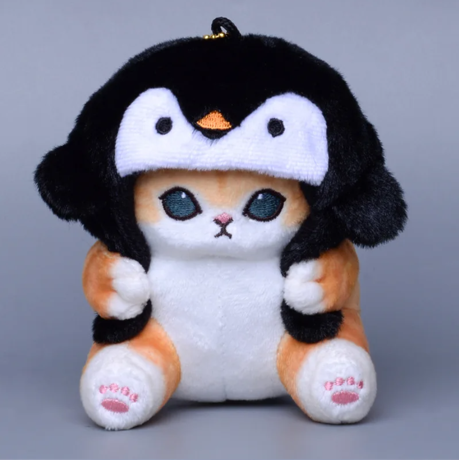 Mofusand Cat With Animal(Seal/Penguin/Polar Bear/Crab) Dress Up Plush Keychains - 5 styles