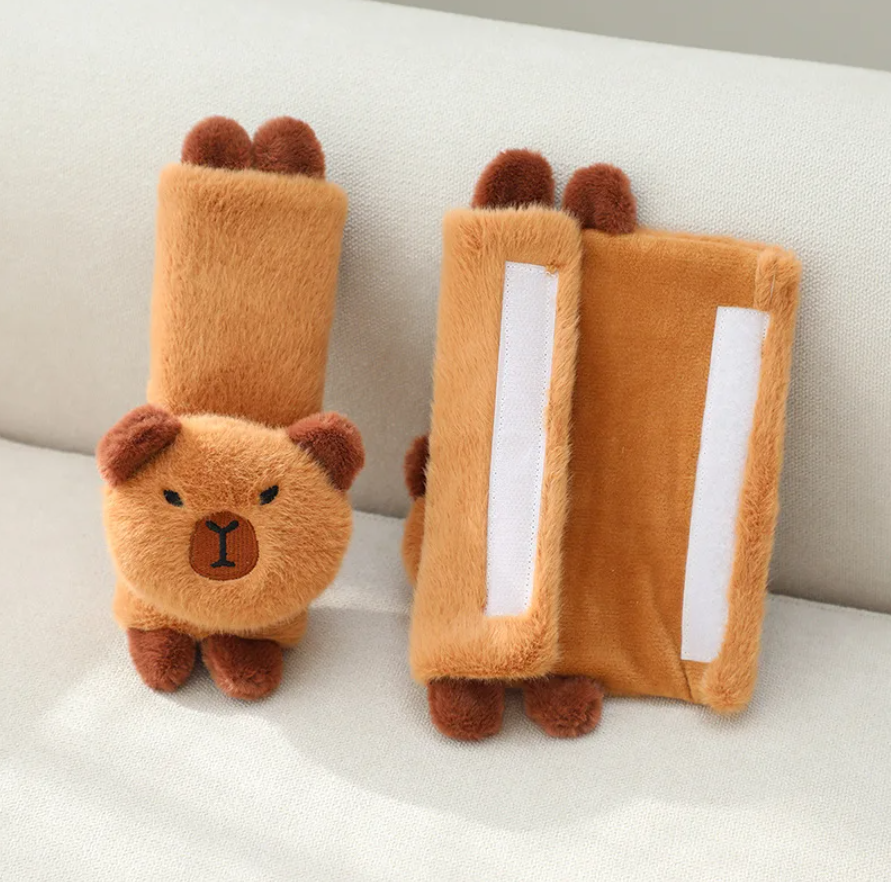 Capybara Car Seat Headrest/Car Seat Belt Cover Plush Toys