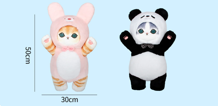 Mofusand Cat With Animal (Panda/Rabbit) Dress Up Plush Toys - 50cm