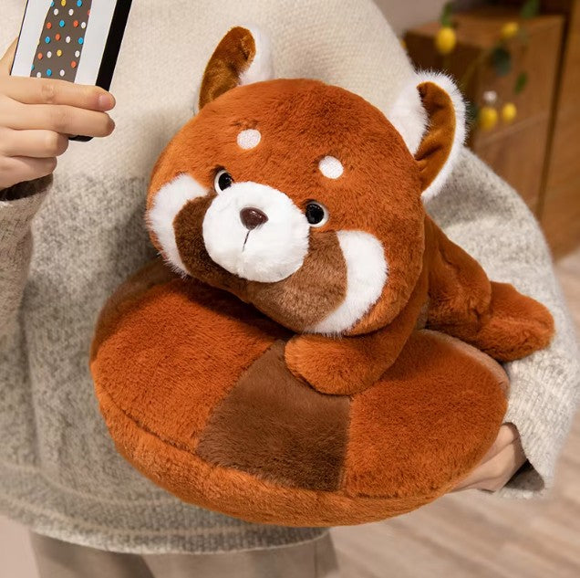 Cute Doughnut-Shaped Red Panda Plush Pillow Toys 25/35/45cm