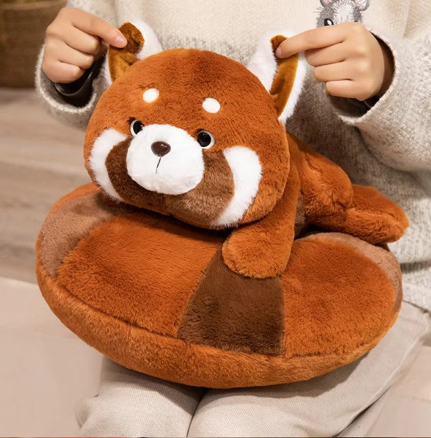 Cute Doughnut-Shaped Red Panda Plush Pillow Toys 25/35/45cm