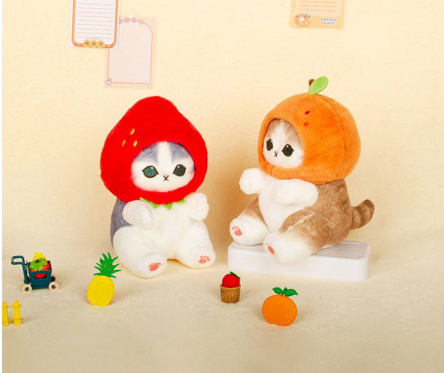 Mofusand Fruit Series Cat With (Pineapple/Strawberry/Orange/Apple/Dear) Plush Toys- 5 styles