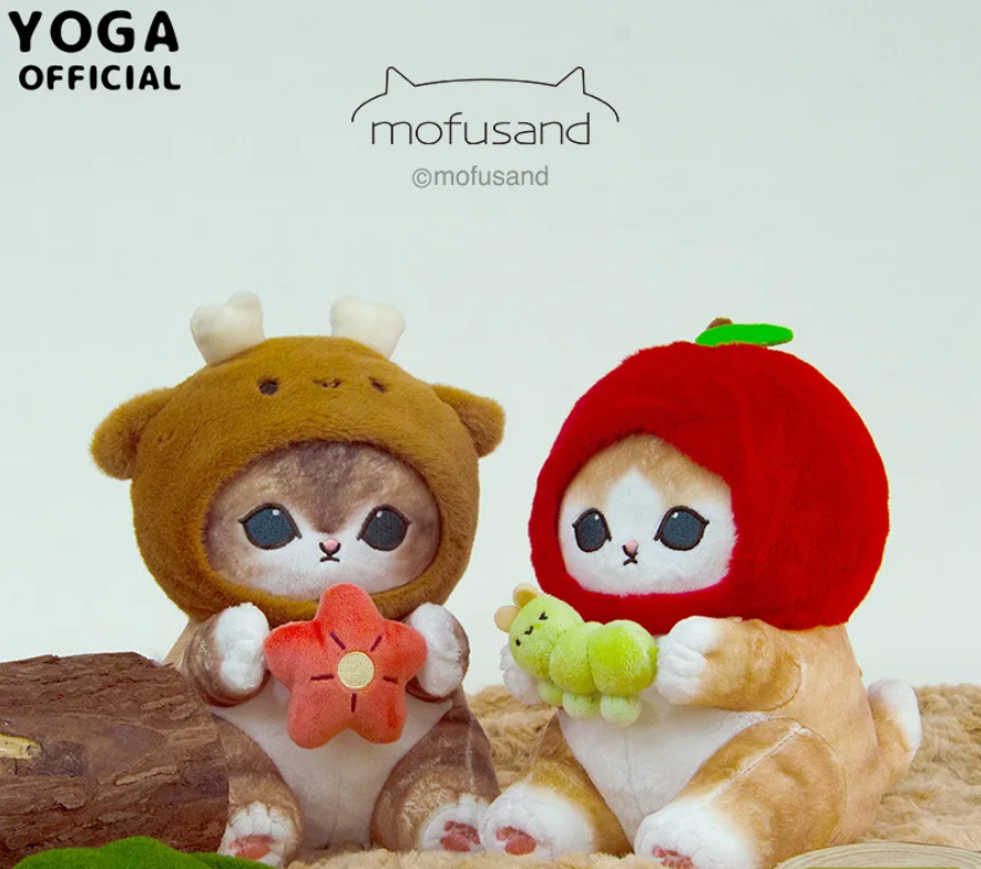 Mofusand Fruit Series Cat With (Pineapple/Strawberry/Orange/Apple/Dear) Plush Toys- 5 styles