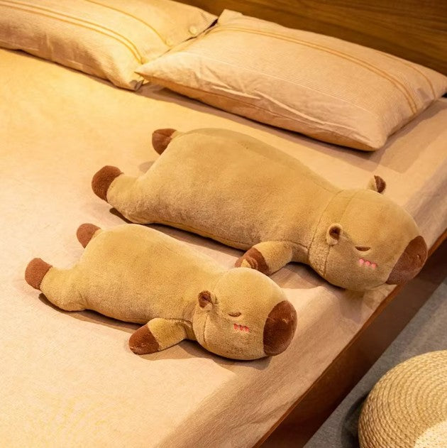 Cute Lying Pink/Brown Capybara Plush Pillow Toys 60/80cm